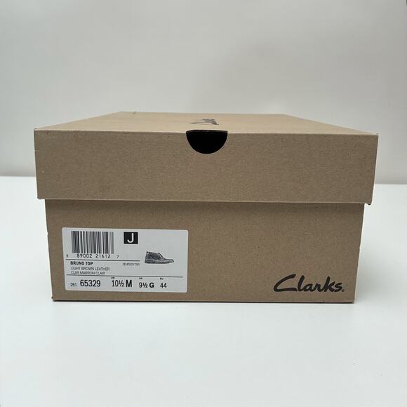 NIB Clarks Men\'s Bruno Top Chukka Brown Leather Boots - US10.5 D; EU44